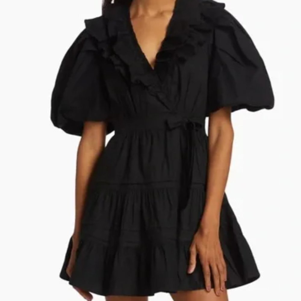 Love the Label Remy Balloon Sleeve Mini Wrap Dress - Large